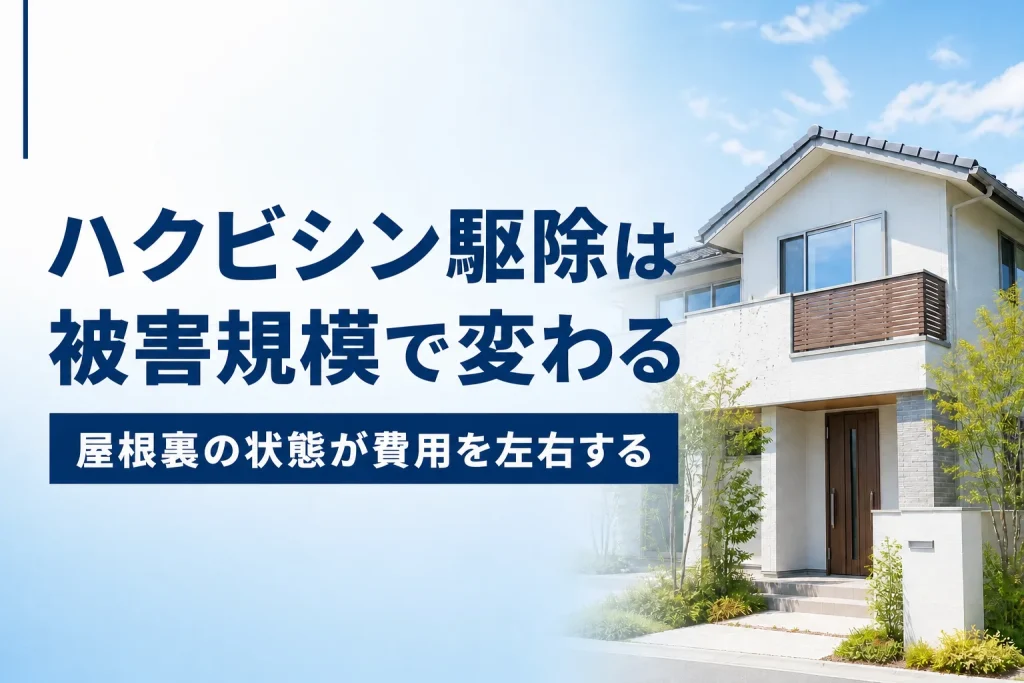 ハクビシン駆除の費用相場｜屋根裏の被害規模で変わる理由