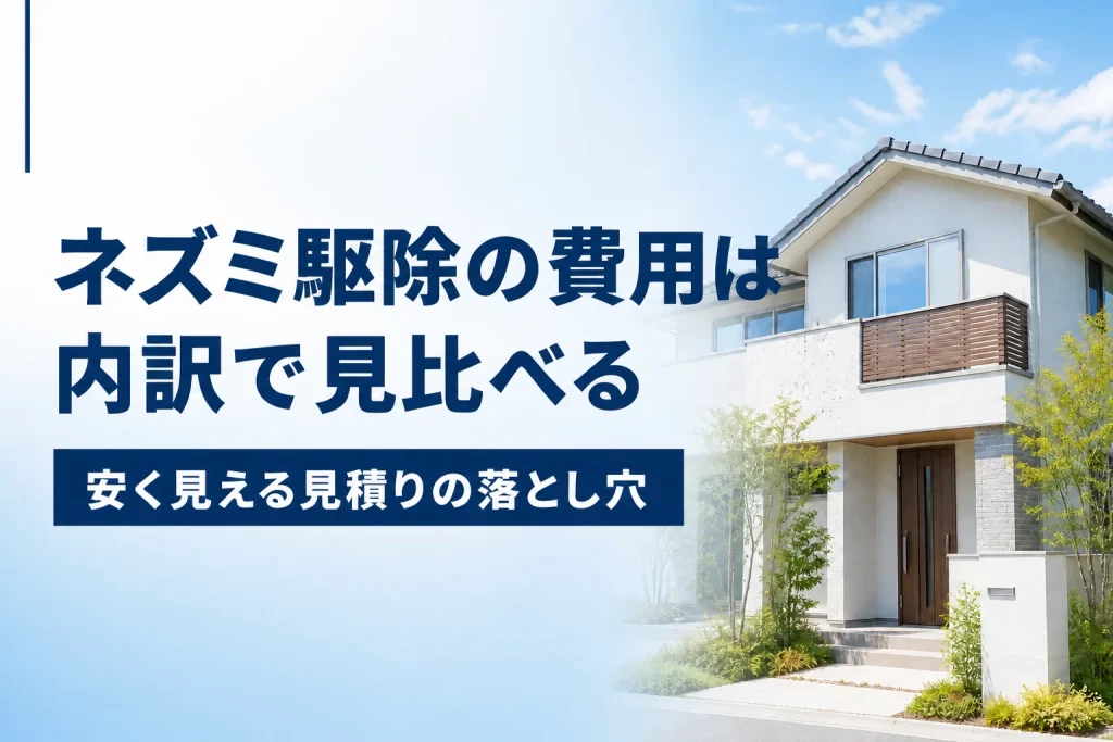 ネズミ駆除の費用相場と内訳｜安く見える見積りの落とし穴